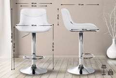 Barhocker Vonore Kunstleder chrom - wei�