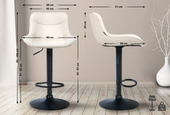 Barhocker Vonore Kunstleder schwarz - creme