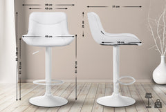 Barhocker Vonore Kunstleder wei� - wei�