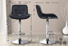 Barhocker Vonore Samt chrom - schwarz