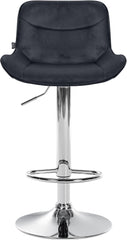 Barhocker Vonore Samt chrom - schwarz