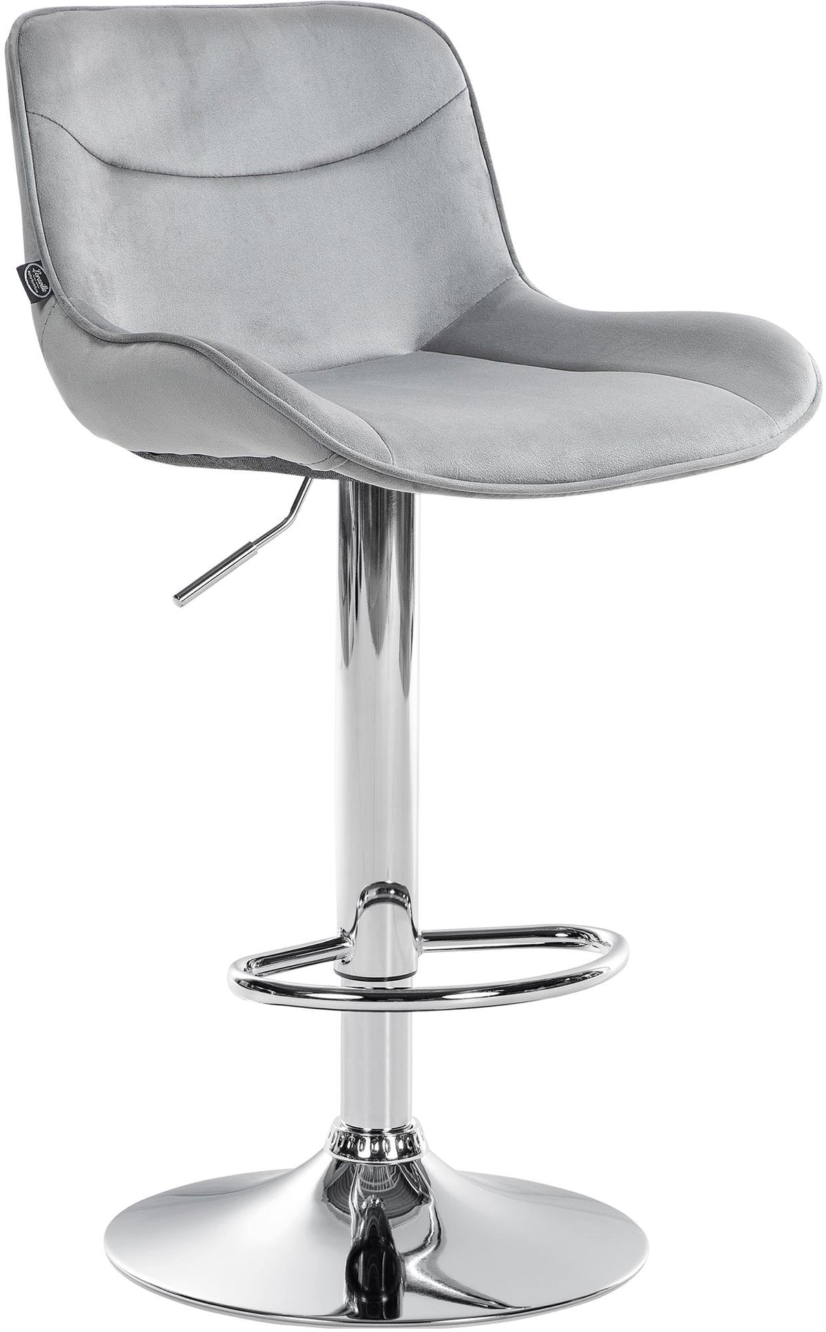 Barhocker Vonore Samt chrom - grau