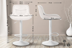 Barhocker Vonore Samt wei� - creme