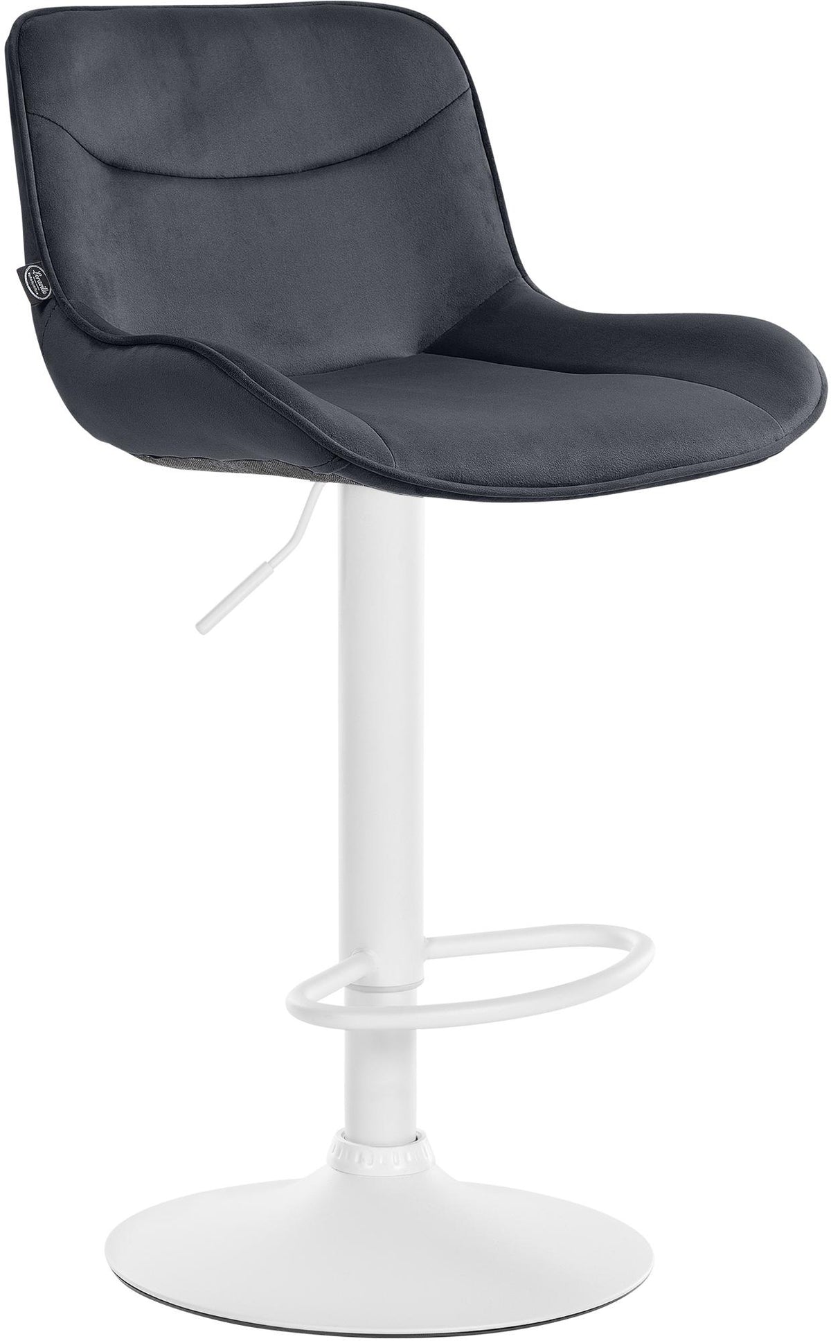 Barhocker Vonore Samt wei� - schwarz