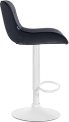 Barhocker Vonore Samt wei� - schwarz