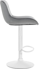 Barhocker Vonore Samt wei� - grau