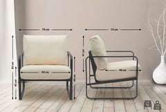 Lounger Manea Kunstleder - creme