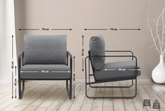 Lounger Manea Kunstleder - grau