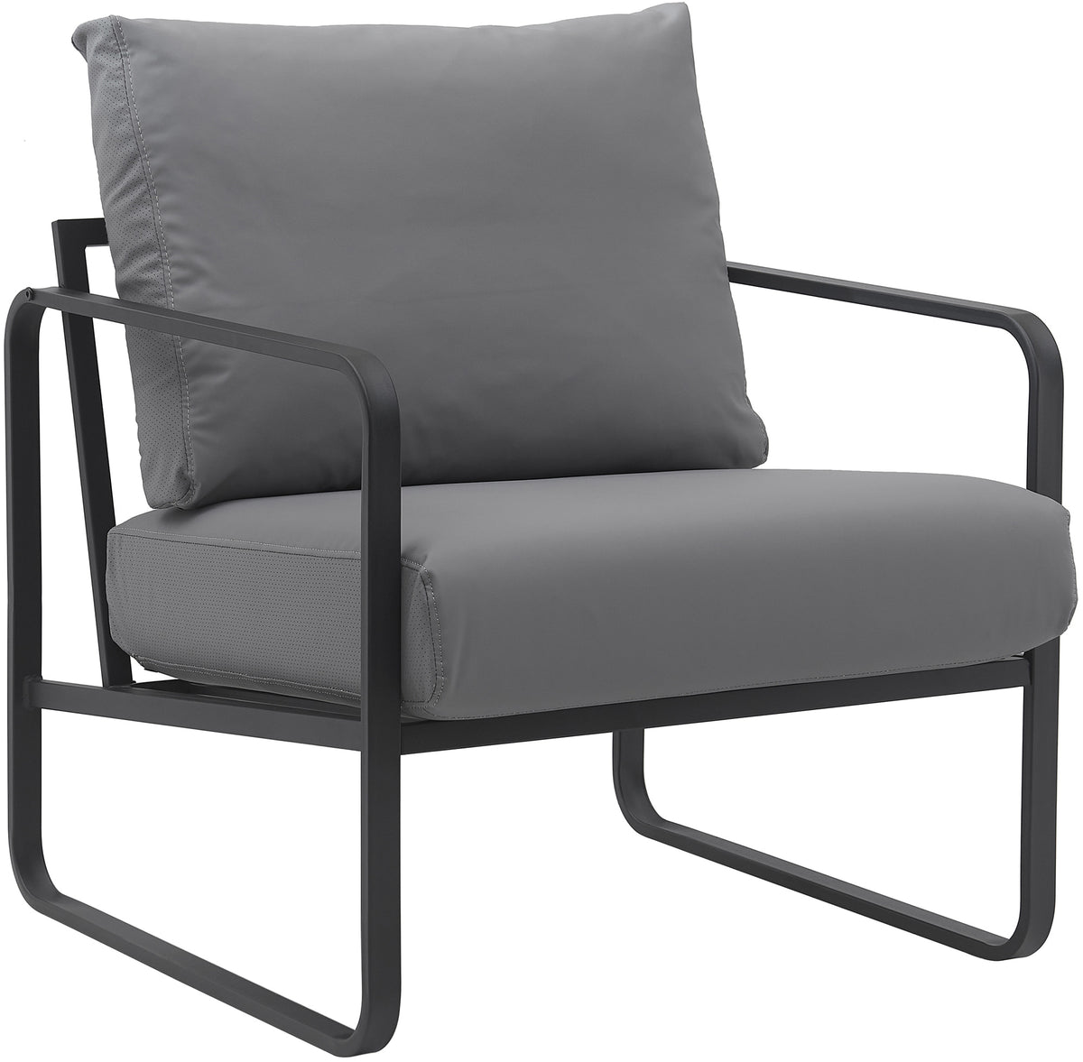 Lounger Manea Kunstleder - grau
