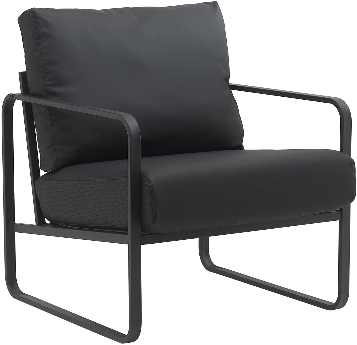Lounger Manea Kunstleder - schwarz