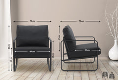 Lounger Manea Kunstleder - schwarz