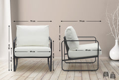 Lounger Manea Kunstleder - weiß