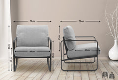 Lounger Manea Stoff - hellgrau