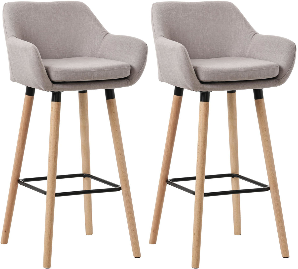 2er Set Barhocker Grant Stoff - taupe