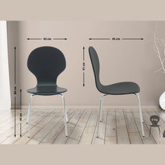 Set di 2 sedie da riunione Diego nere, impilabili, dal design classico e versatile, perfette per ogni ambiente lavorativo.