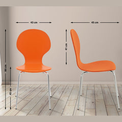 Set di 2 sedie da riunione impilabili Diego in arancione, design classico per ogni occasione e ambiente.