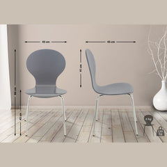Set di 2 sedie da riunioni impilabili Diego in grigio, design classico ideale per uffici e spazi di lavoro.