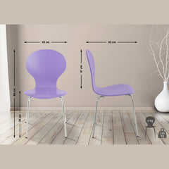 Set di 2 sedie da riunione Diego in lila, impilabili e dal design classico, ideali per ogni occasione.