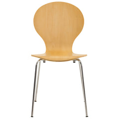 Set di 2 sedie impilabili Diego in legno naturale, ideali per riunioni e spazi comuni, design classico e versatile.