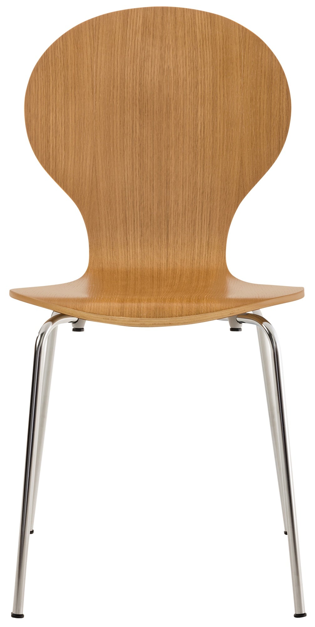 Set di 2 sedie da riunione Diego in legno di rovere, design classico e impilabile per spazi versatili.