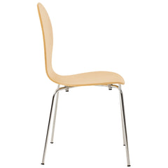 Set di 2 sedie impilabili Diego in legno naturale, ideali per riunioni e spazi comuni, design classico e versatile.