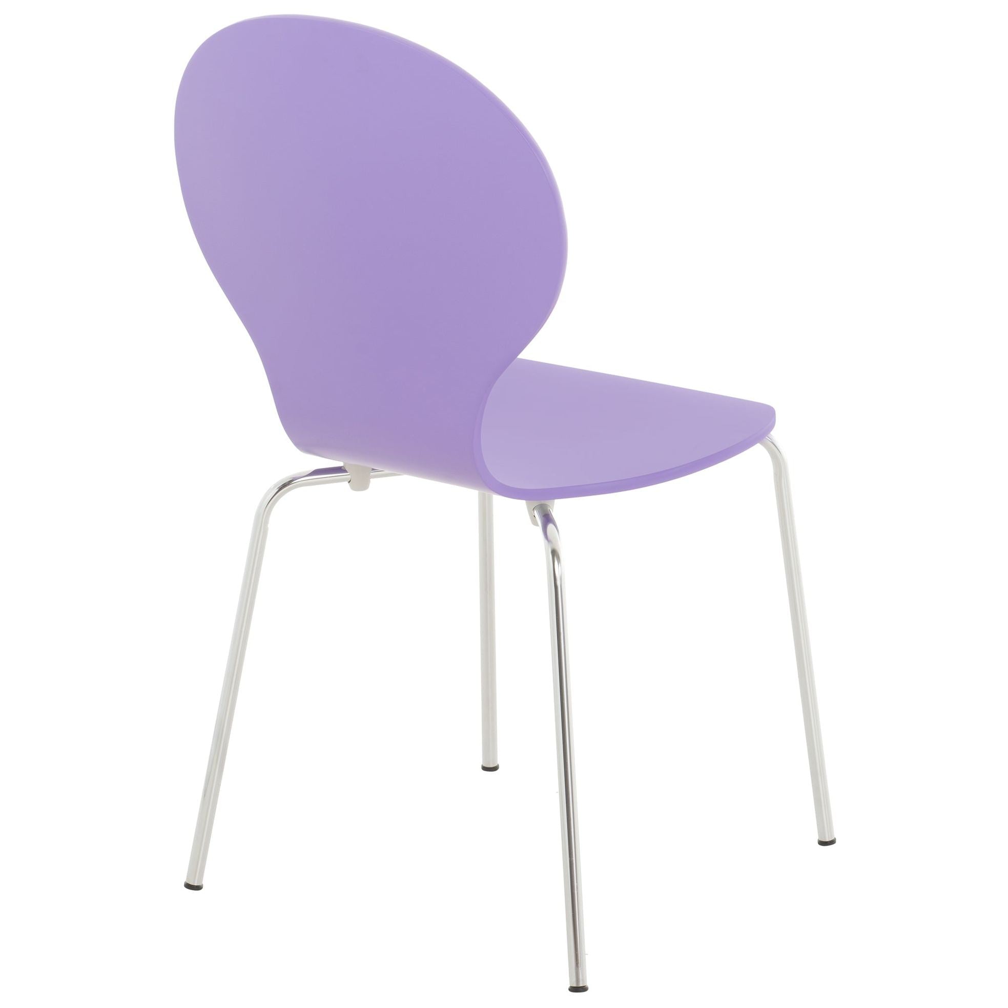 Set di 2 sedie da riunione Diego in lila, impilabili e dal design classico, ideali per ogni occasione.
