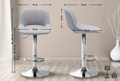 Barhocker Camden Kunstleder chrom - grau