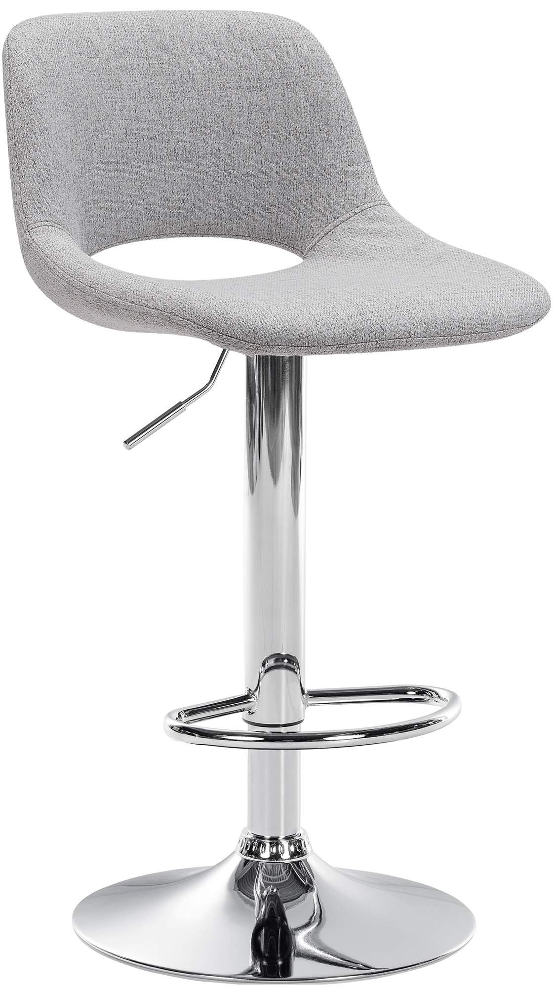 Barhocker Camden Stoff chrom - hellgrau
