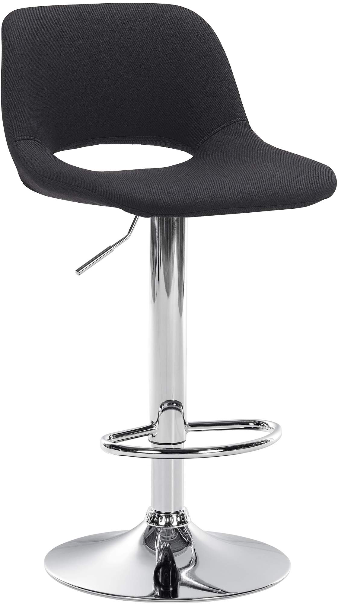 Barhocker Camden Stoff chrom - schwarz