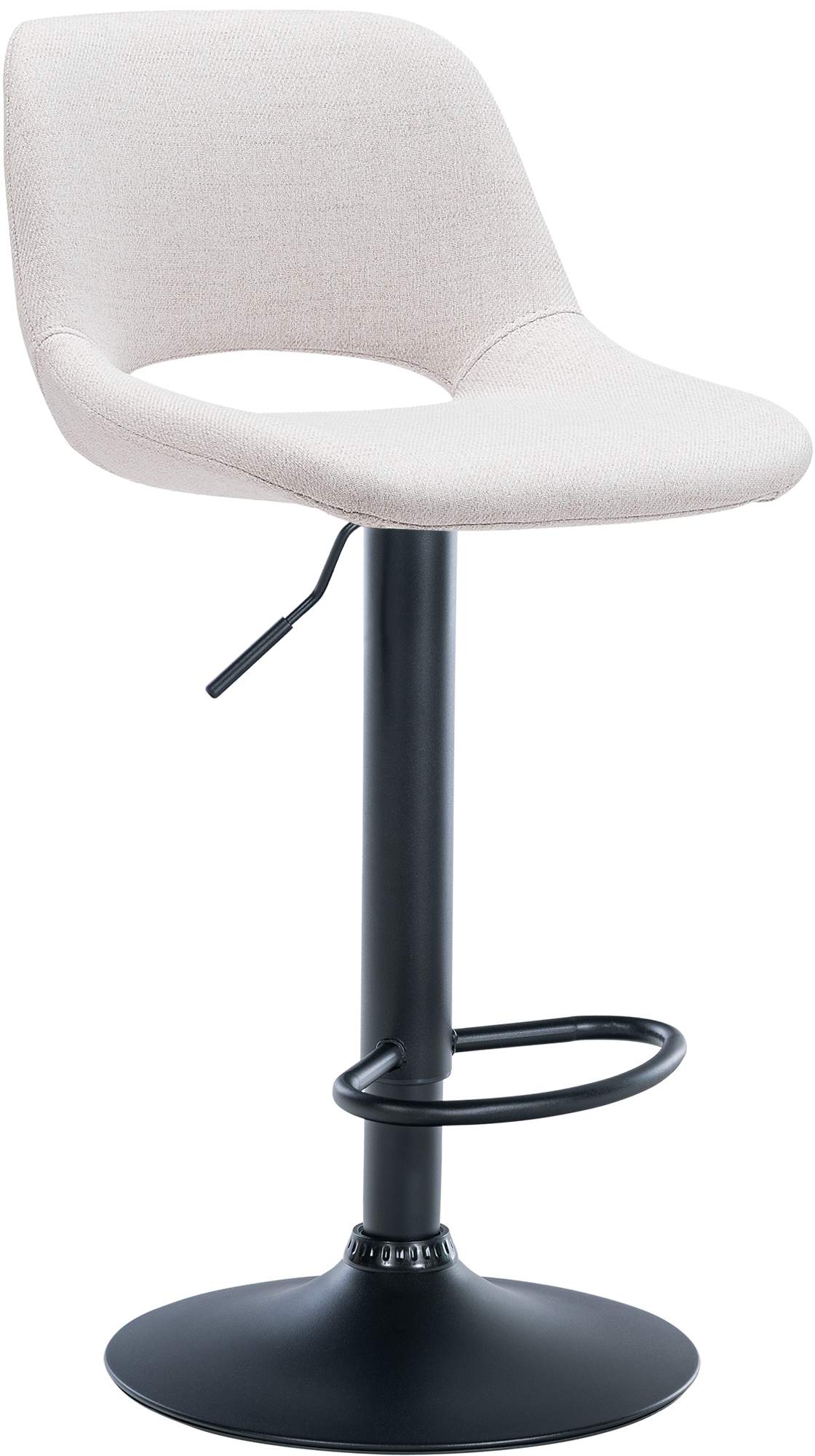 Barhocker Camden Stoff schwarz - creme