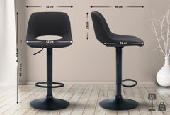 Barhocker Camden Stoff schwarz - schwarz