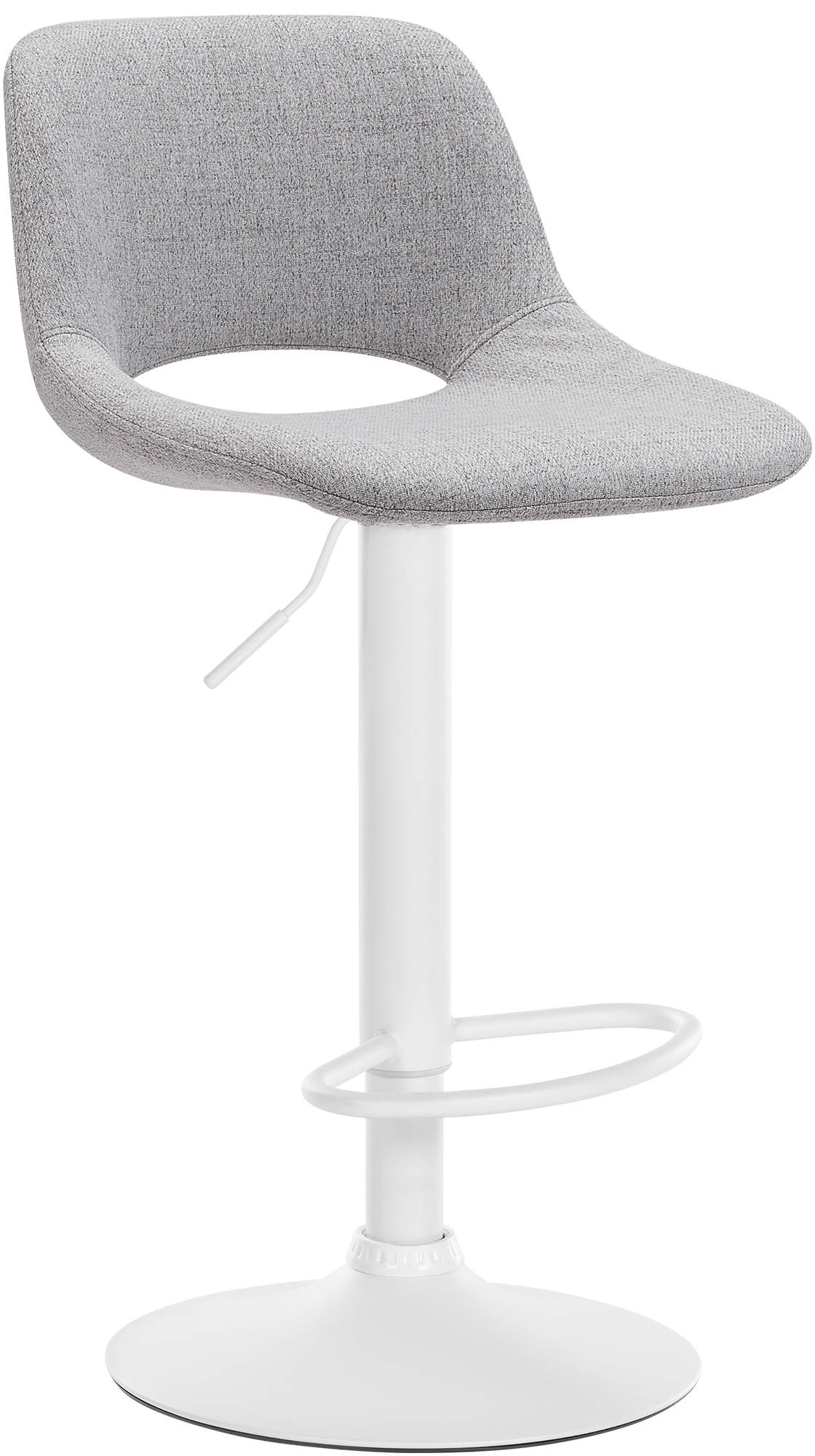 Barhocker Camden Stoff wei� - hellgrau