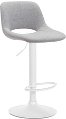 Barhocker Camden Stoff wei� - hellgrau