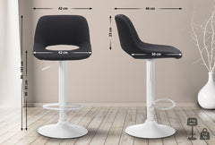Barhocker Camden Stoff wei� - schwarz