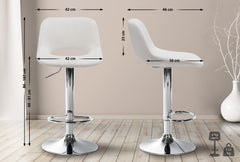 Barhocker Camden Samt chrom - creme