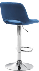 Barhocker Camden Samt chrom - blau