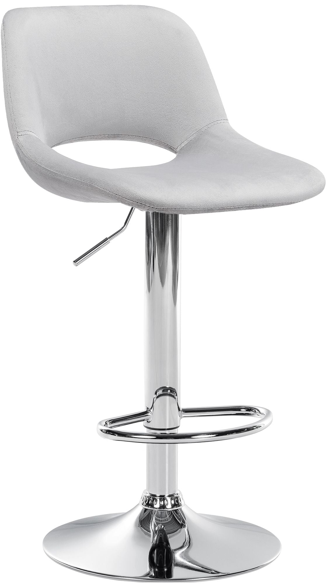 Barhocker Camden Samt chrom - hellgrau
