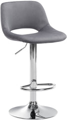 Barhocker Camden Samt chrom - dunkelgrau