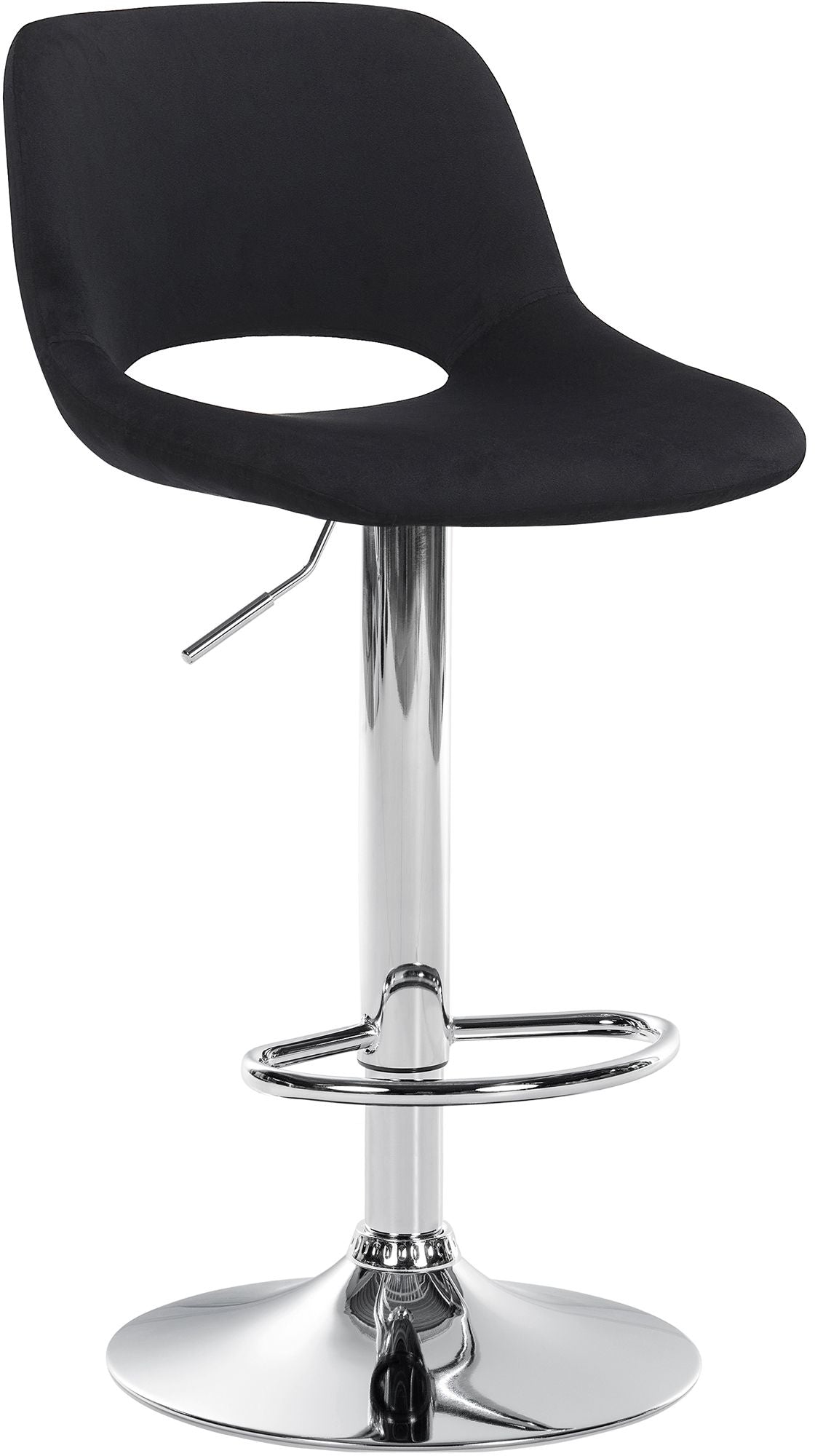 Barhocker Camden Samt chrom - schwarz