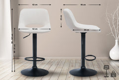 Barhocker Camden Samt schwarz - creme