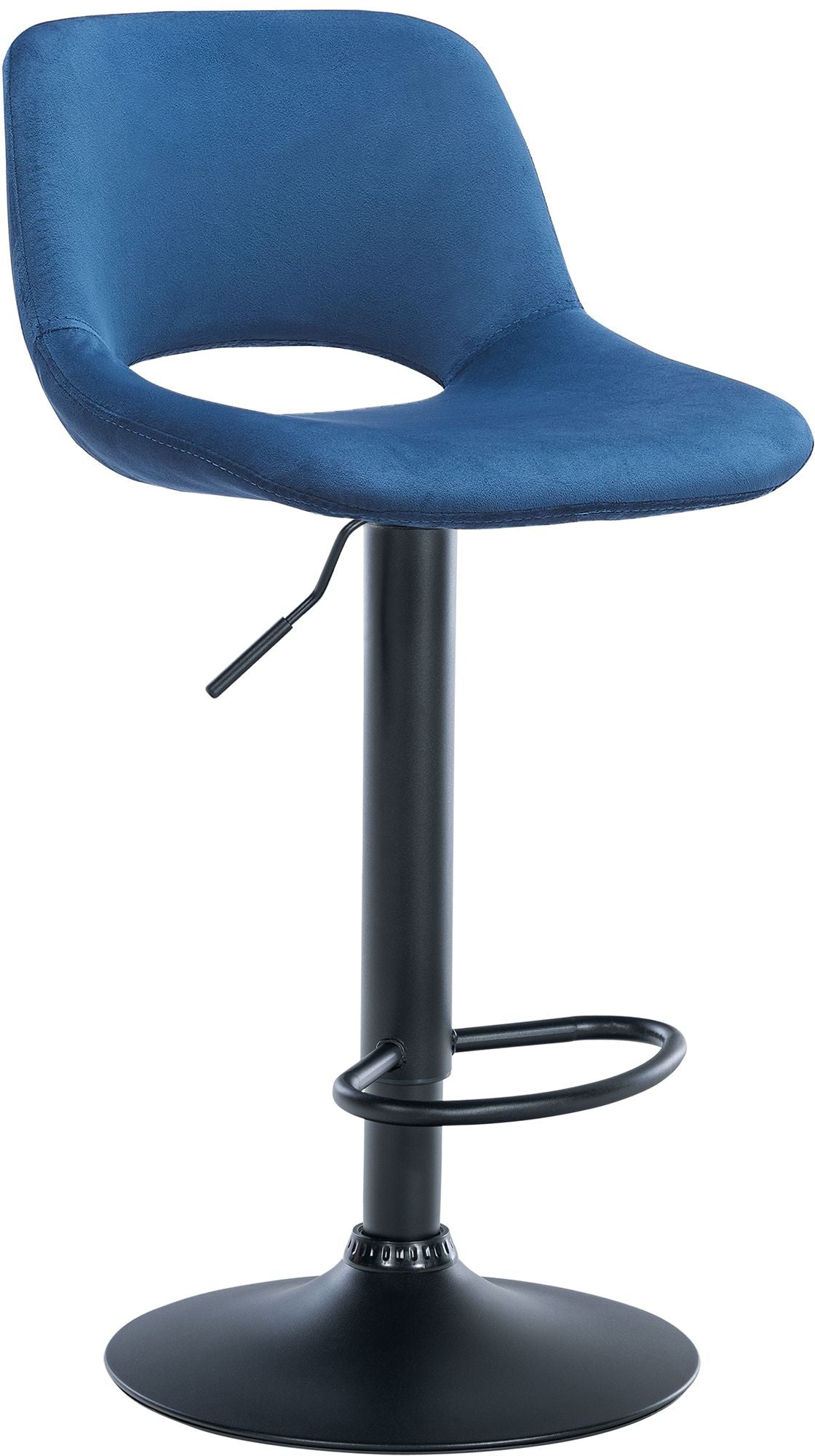 Barhocker Camden Samt schwarz - blau