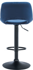 Barhocker Camden Samt schwarz - blau