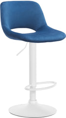 Barhocker Camden Samt wei� - blau