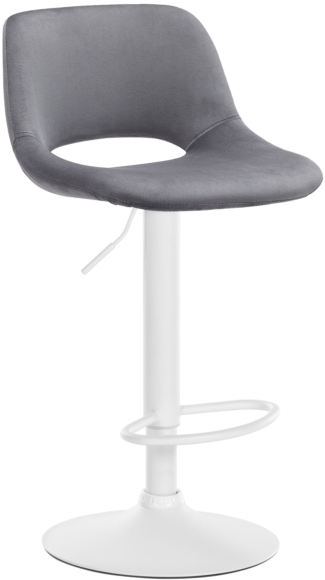 Barhocker Camden Samt wei� - dunkelgrau