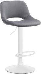 Barhocker Camden Samt wei� - dunkelgrau