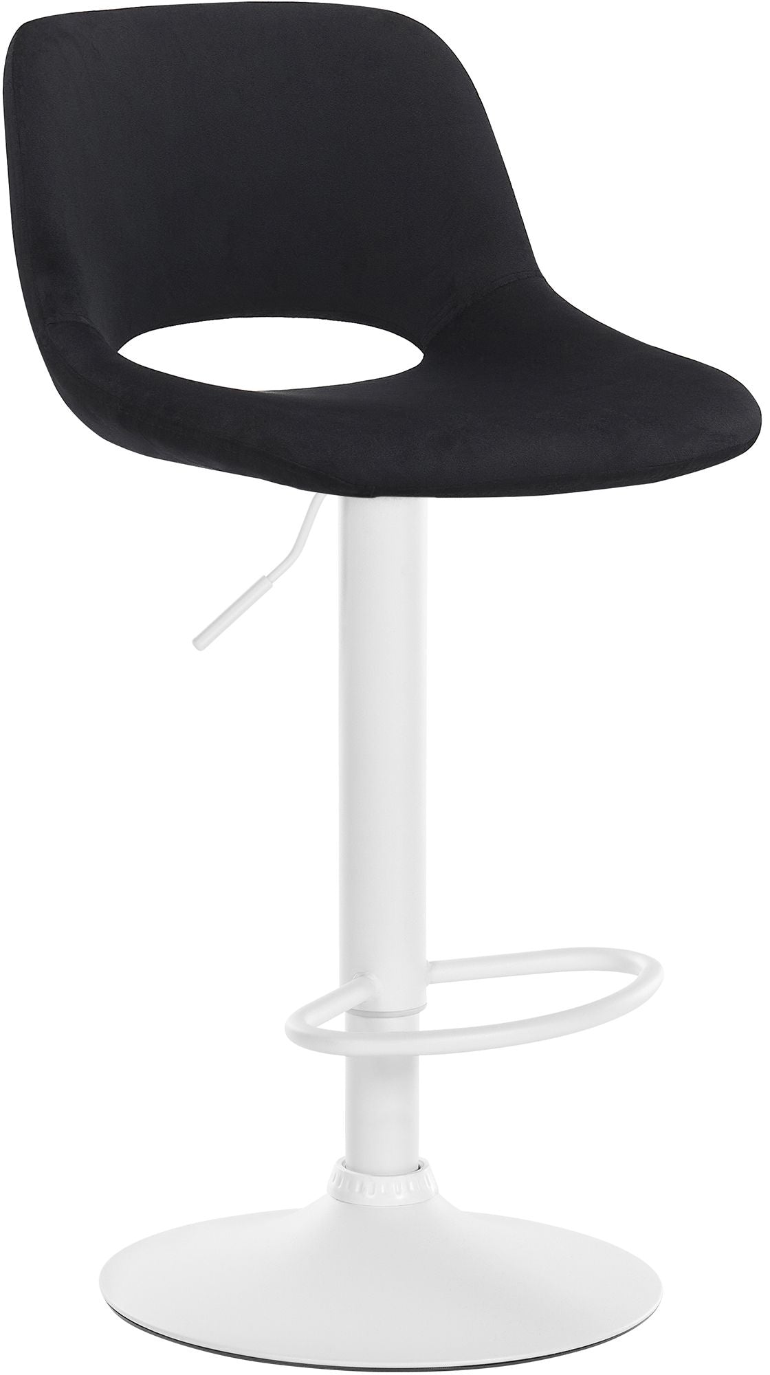 Barhocker Camden Samt wei� - schwarz