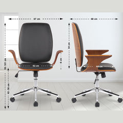 Bürostuhl Burbank Kunstleder - walnuss/schwarz