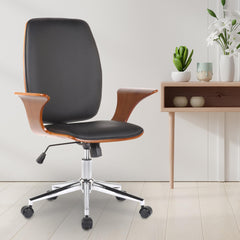 Bürostuhl Burbank Kunstleder - walnuss/schwarz