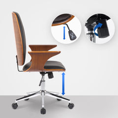 Bürostuhl Burbank Kunstleder - walnuss/schwarz