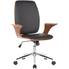 Bürostuhl Burbank Kunstleder - walnuss/schwarz